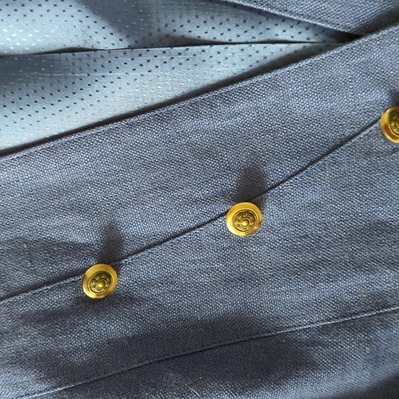 Vtg. 80s Geiger chic blue linen blazer jacket classic Tyrolean style blazer sz S - Picture 6 of 13